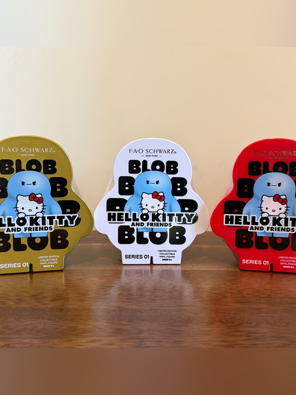 FAO Schwarz Hello Kitty & Friends Blob Blind Box Collectibles - White Gold & Red